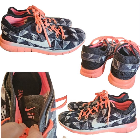 Nike Free TR Black Pink Sneakers size 8.5 U-2442 - Picture 3 of 14
